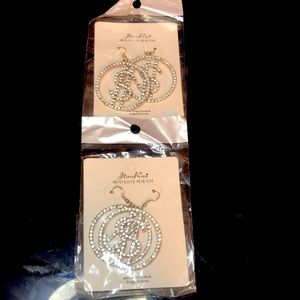 Silver money earrings